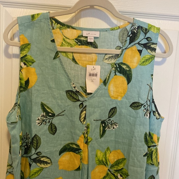 J Jill Love Linen Lemon 🍋 Print Dress - Picture 4 of 7
